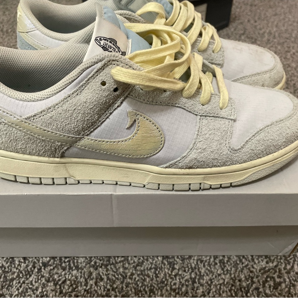 Nike Dunk Low in Soft Yellow and Light Gray